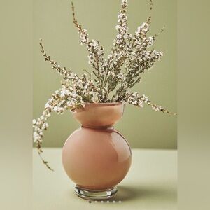 Anthropologie Maude Sculptural Glass Vase, Tan, NWT